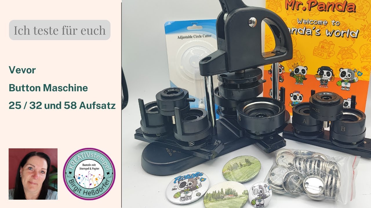 Vevor Button Maschine mit drei Stempelausätzen / Anwendung und Tipps Buttonherstellung