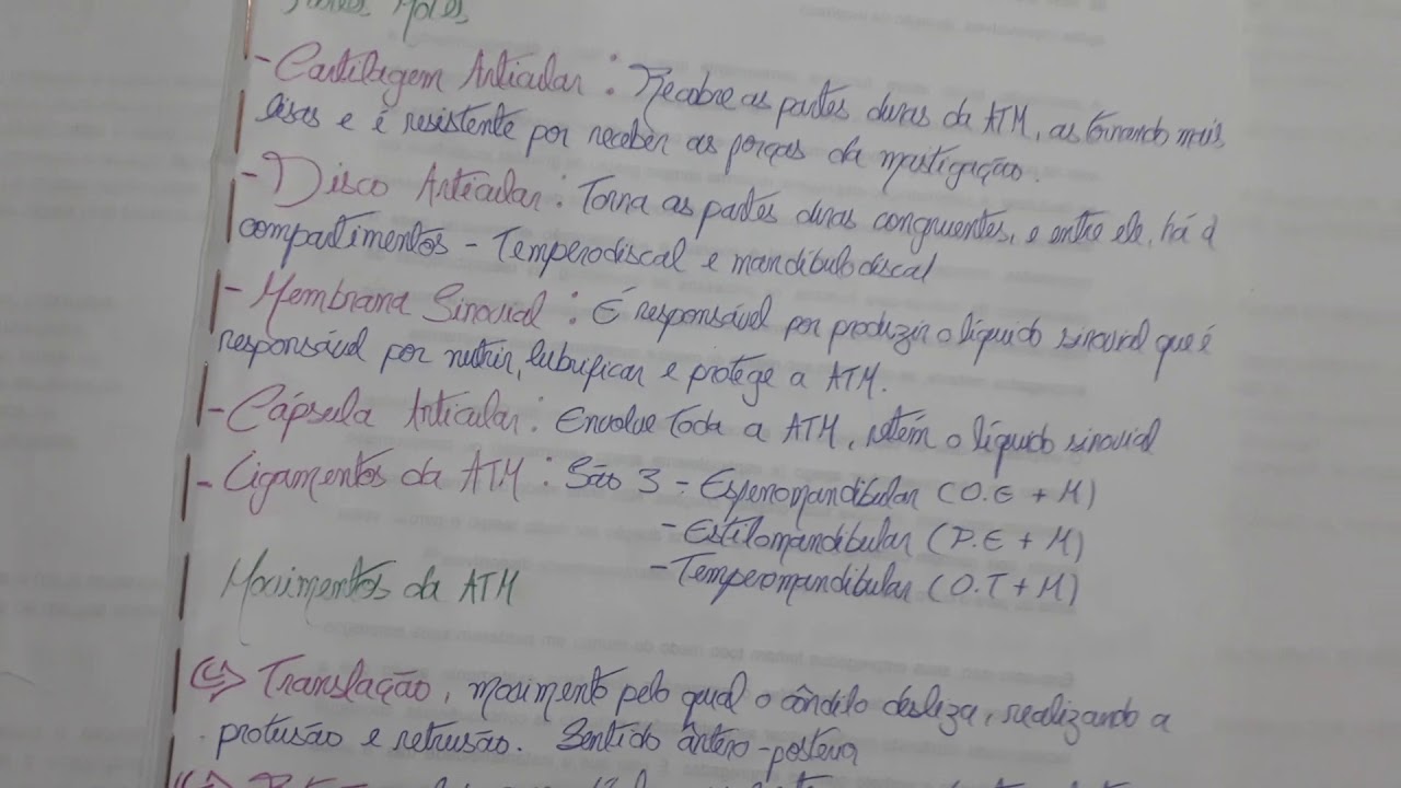 Resumo sobre Articulação temperomandibular - ATM