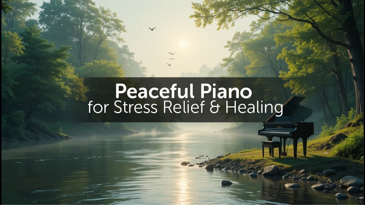 Piano Music for Stress Relief and Healing, Complete with the sound of flowing water