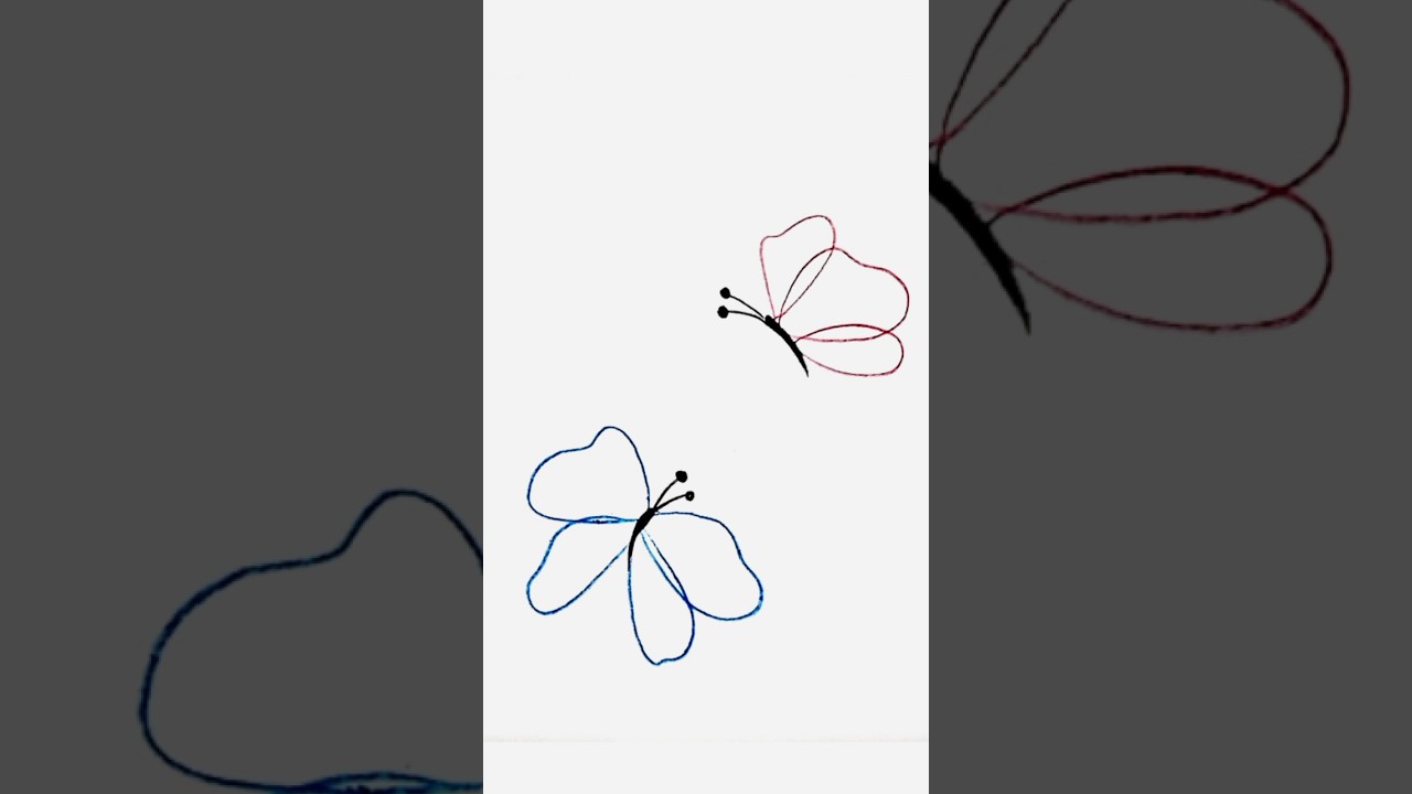 Butterfly Line Art Drawing #drawing #youtubecontent