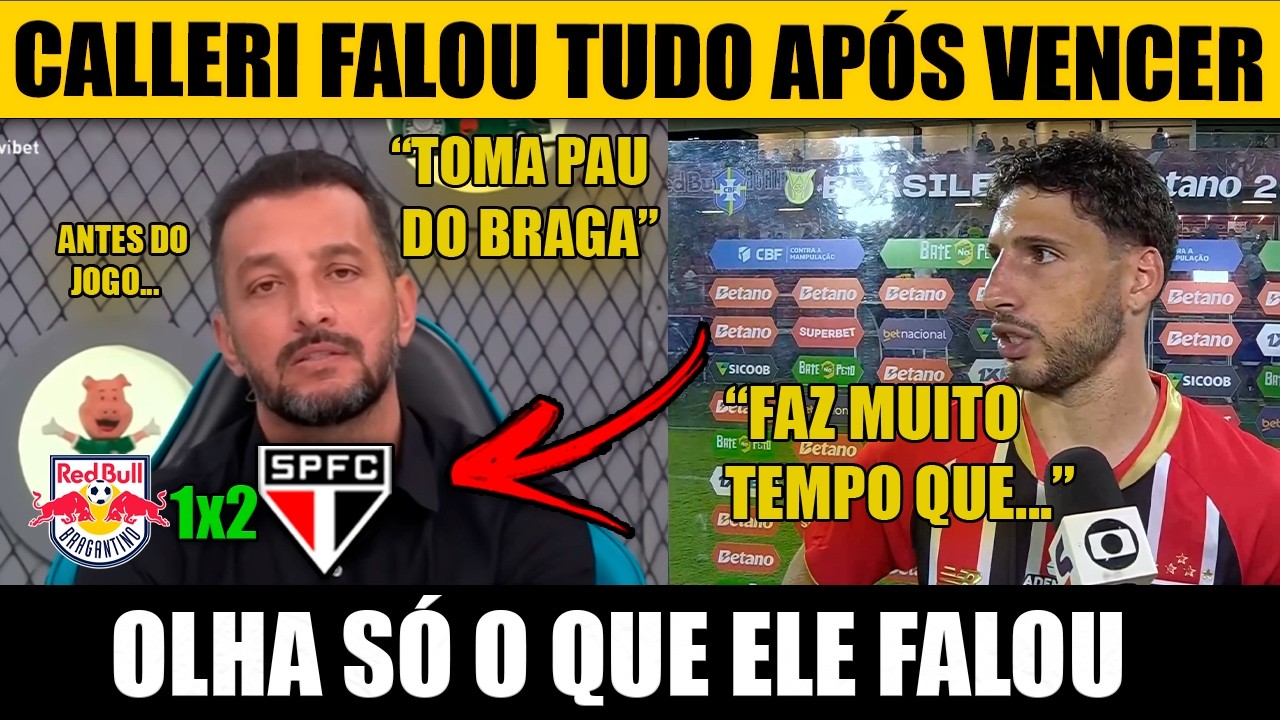 CALLERI manda real após SÃO PAULO vencer o BRAGANTINO e isolar na liderança