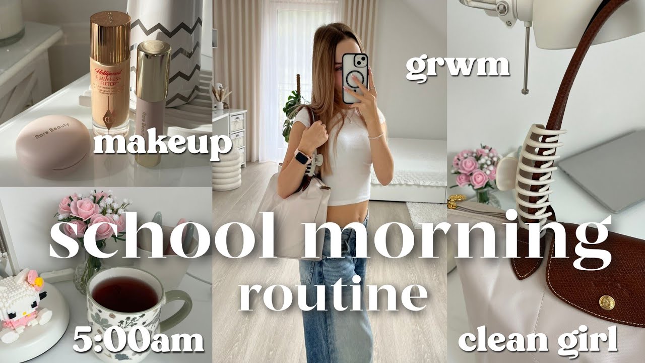 MOJA PORANNA RUTYNA DO SZKOŁY 😴 5:00 am, outfit, makeup