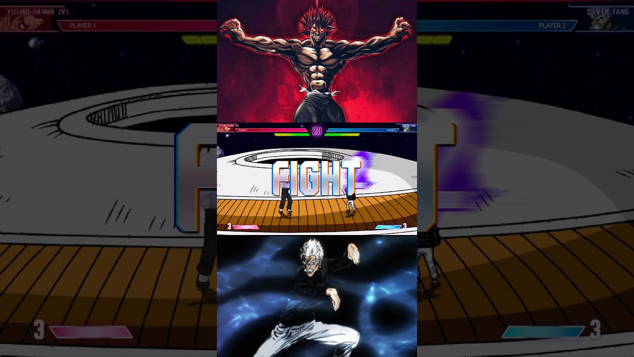 Yujiro VS Silver Fang! Battle between beasts! MUGEN 1M fights #anime #mugen #baki #onepunchman