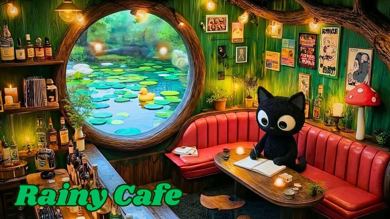 Rainy Forest Hideout 🌿 Cozy Cafe Room Ambience for Study & Work