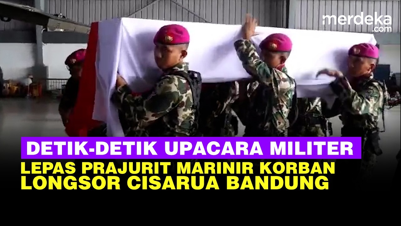 Momen Penuh Khidmat, Upacara Militer Lepas Prajurit Marinir Korban Longsor Cisarua Bandung