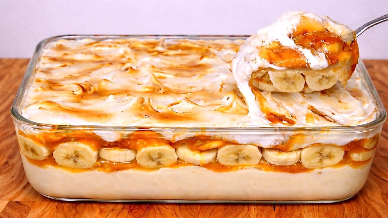 Знаменитый банановый десерт, который сводит с ума весь мир!Самый вкусный королевский десерт к чаю!