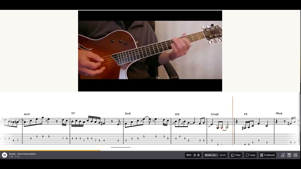 Estate (Bruno Martino) - solo for jazz guitar