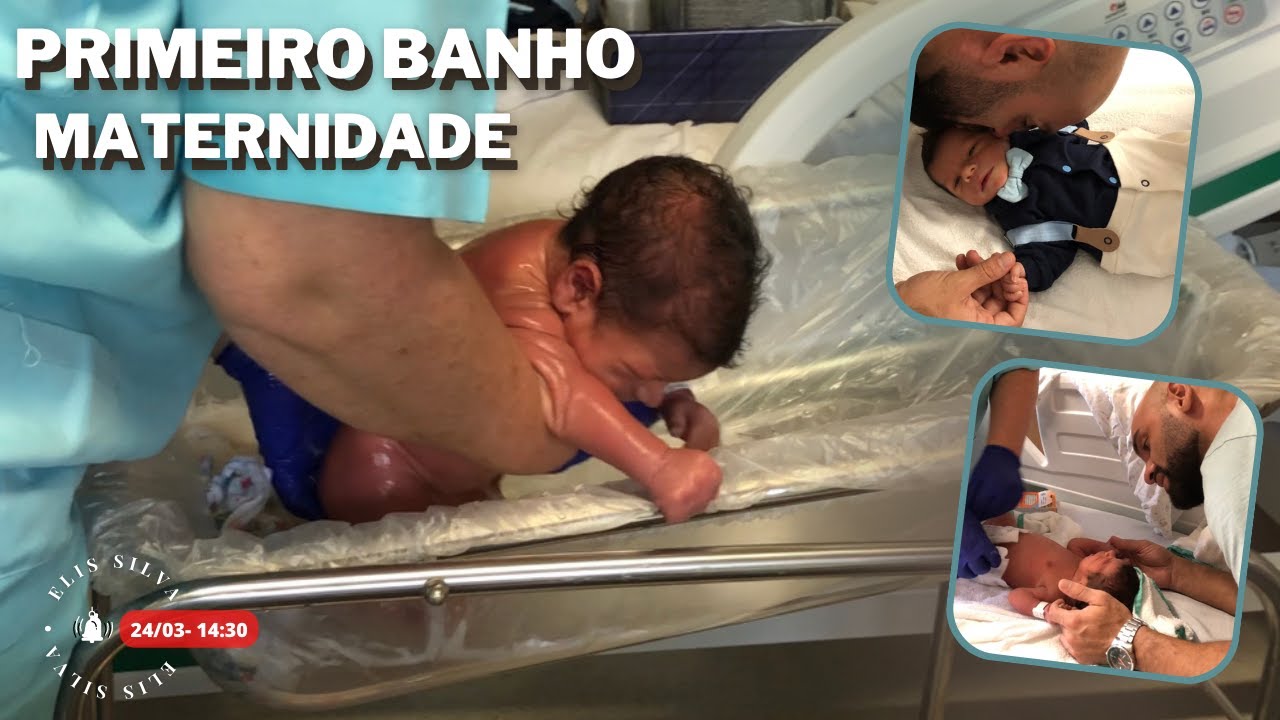Primeiro banho LUCCA - ainda na maternidade.