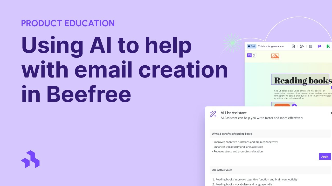 Using AI to quickly create emails in Beefree
