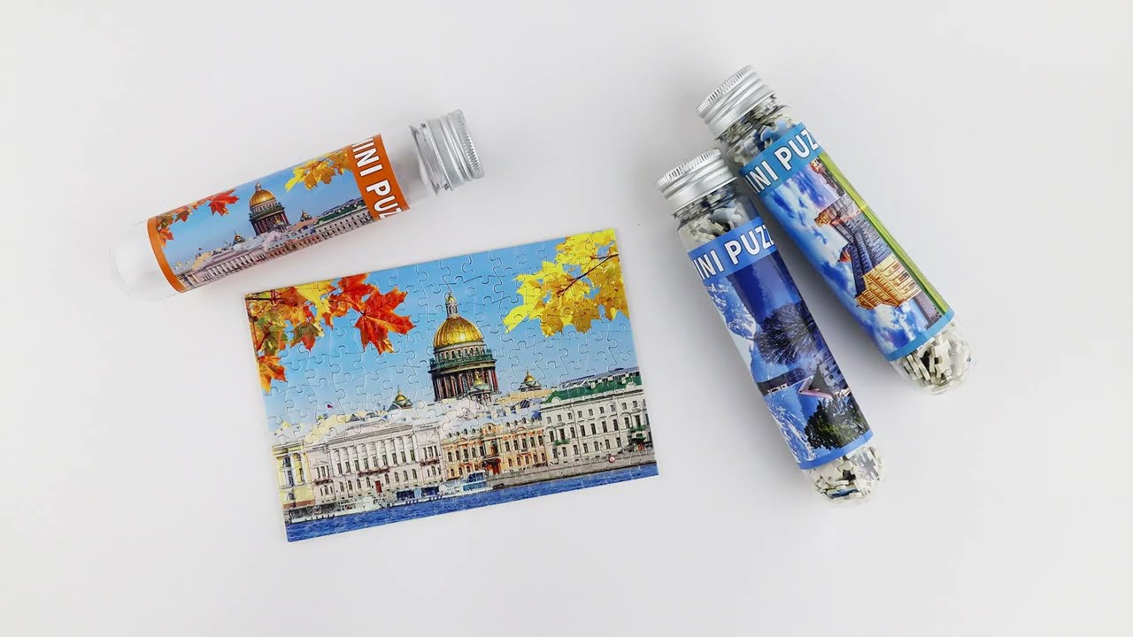 Misitu Mini Puzzle in Testtube Set Pack of 3, Portable Travel Puzzle for Adults