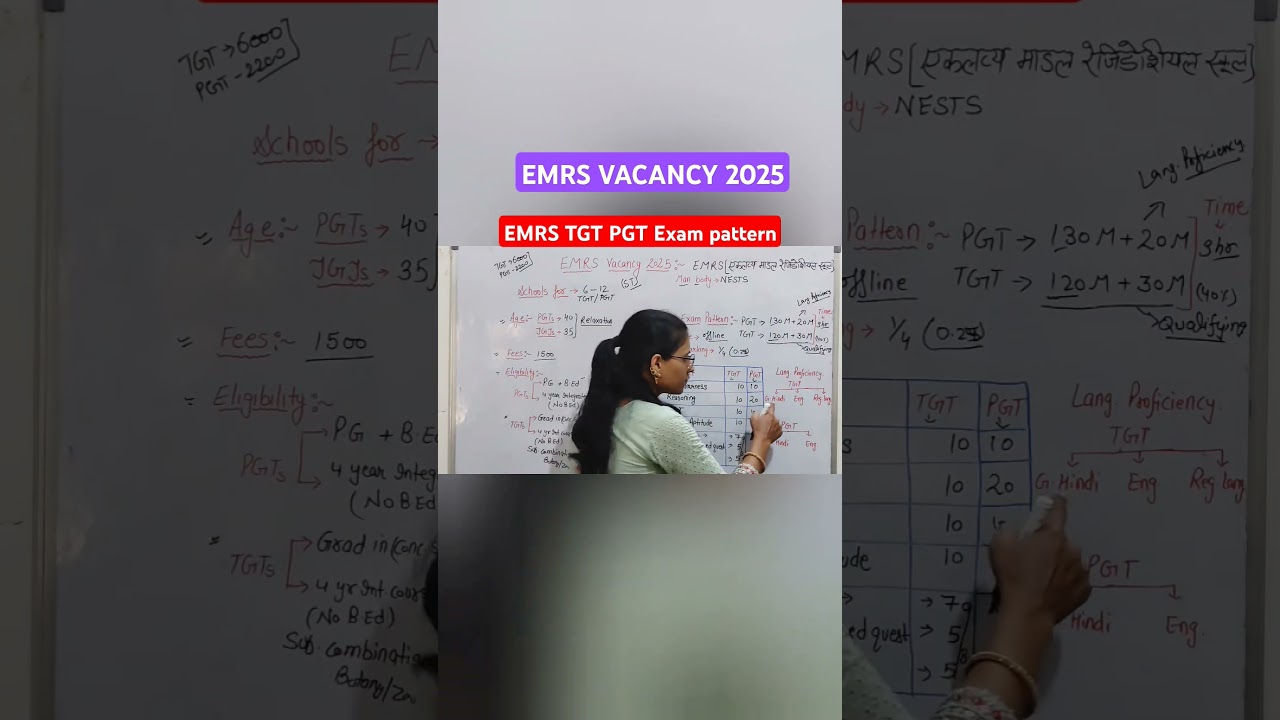 EMRS TGT PGT Exam pattern  | TGT PGT Vacancy 2025 | #emrs #emrsexampattern #emrsvacancy2025