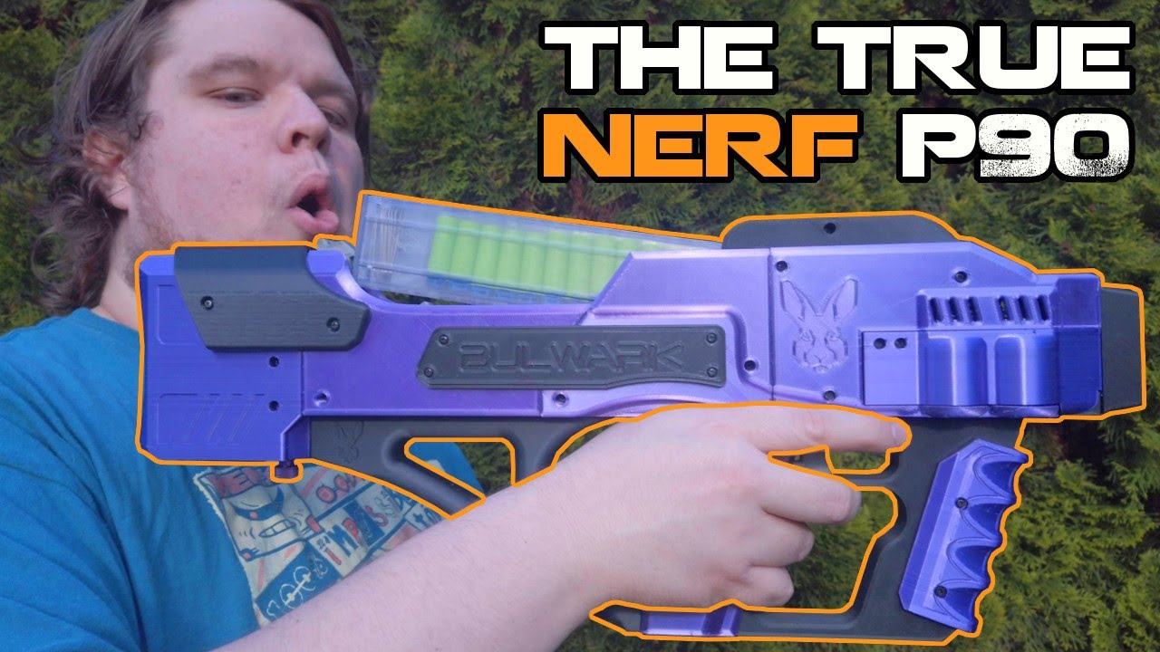 BEST 3D PRINTED NERF BLASTER YET! Bulwark P90 Blaster Review | Walcom S7