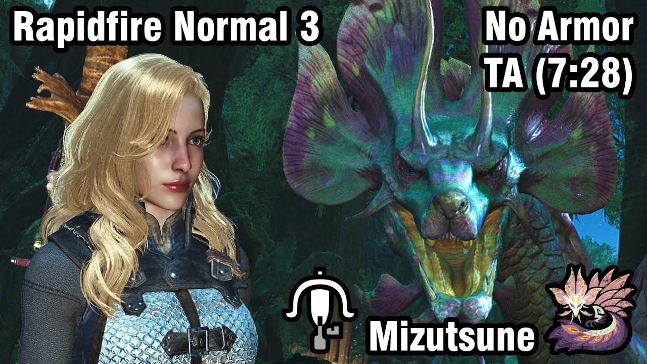 [MH Wilds] Rapidfire Normal 3 No Armor vs Mizutsune. TA Rules ( 