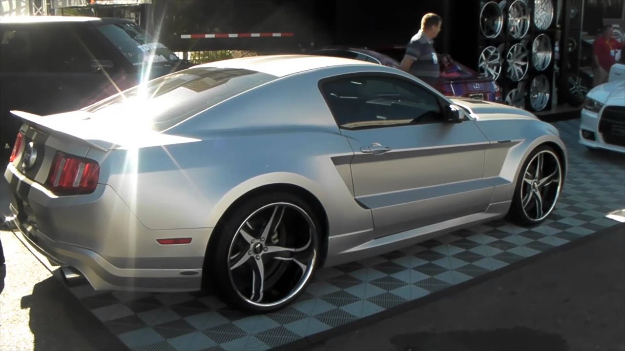 DUBSandTIRES.com 2010 Ford Mustang Review staggered 22'' Forgiato F2 05 Black machined Luxury Wheels