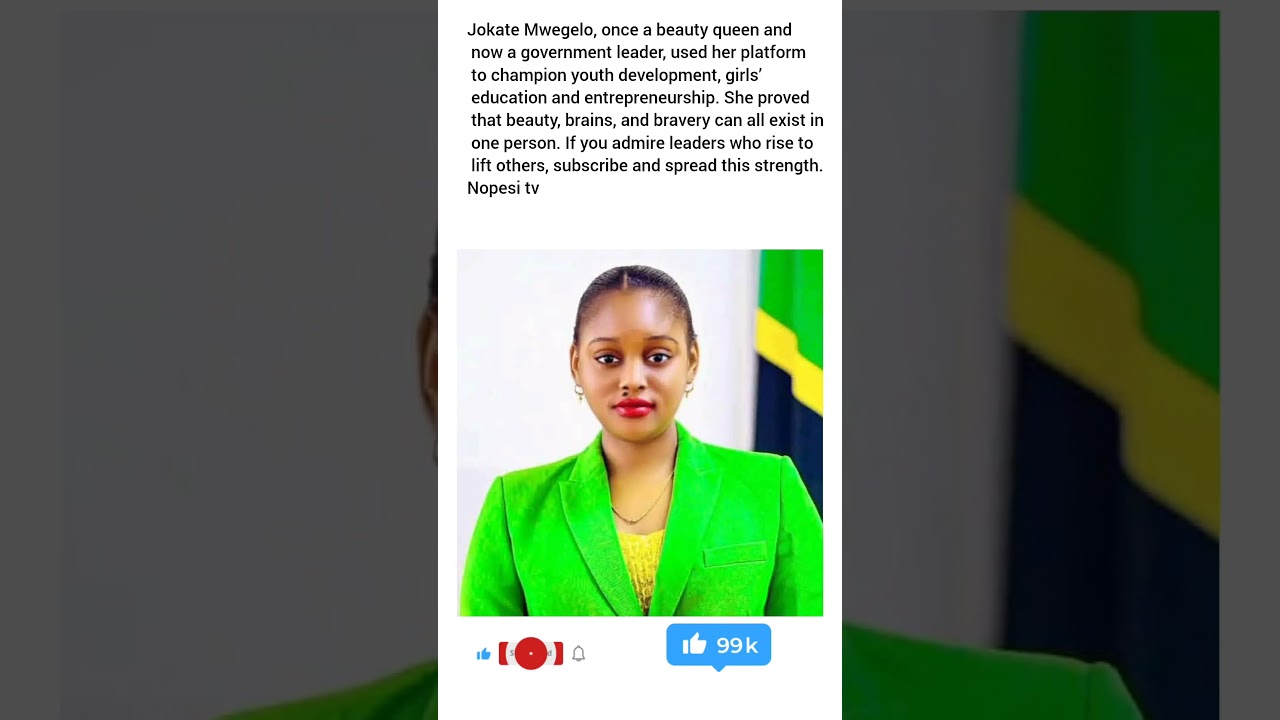 Jokate Mwegelo, once a beauty queen and now a government leader, used her platform to champion youth