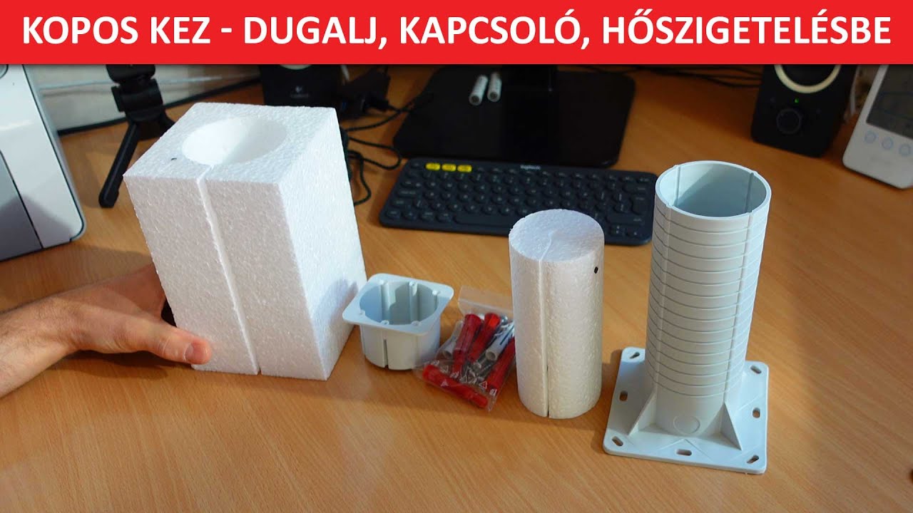 Dugalj és kapcsoló ATOMSTABIL rögzítése hőszigetelésbe Kopos KEZ segítségével