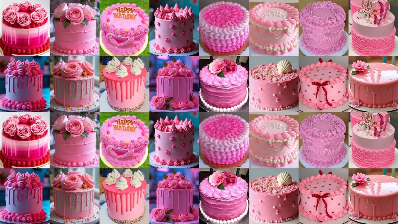 💝Cake Cake Cake/Pink Colour Cake Design/Birthday Cake Ideas/Birthday Decoration Ideas At Home