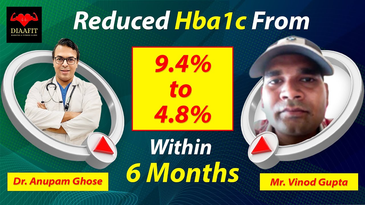 Reduced Hba1c From 9.4% to 4.8% Within 6 Months | DIAAFIT