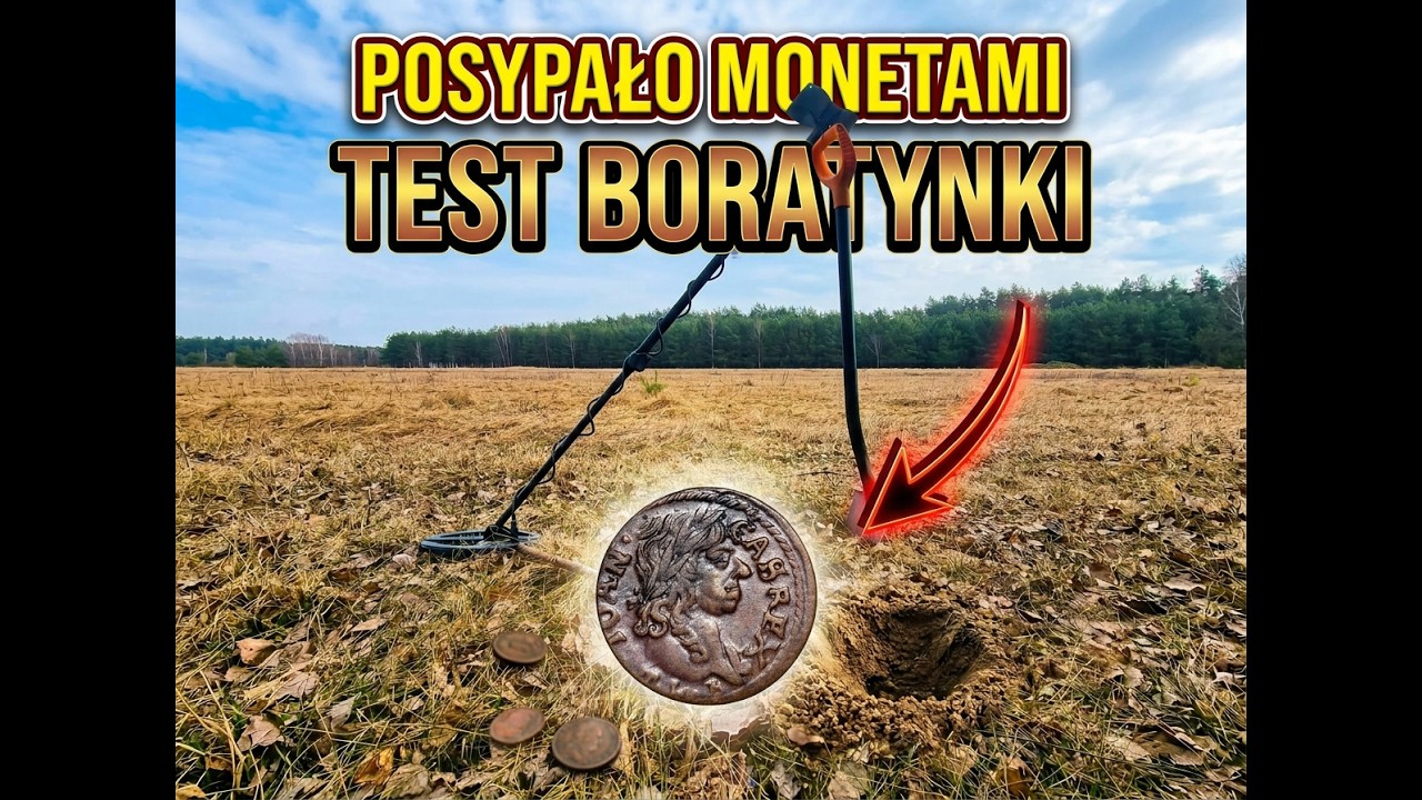 #214 Poszukiwania . Posypało monetami + test Boratynki #4k #metaldetecting