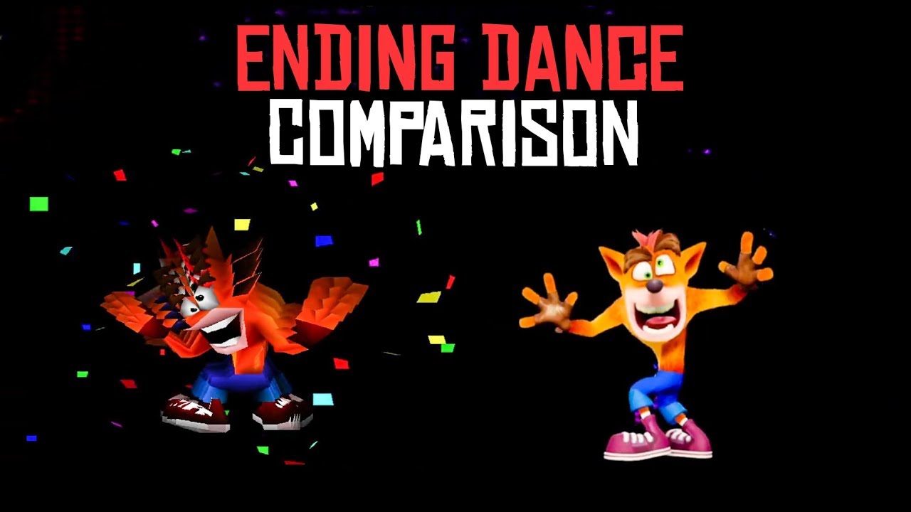 After Credits Dancing Scene PS1 vs PS4 Comparison - Crash Team Racing Nitro Fueled