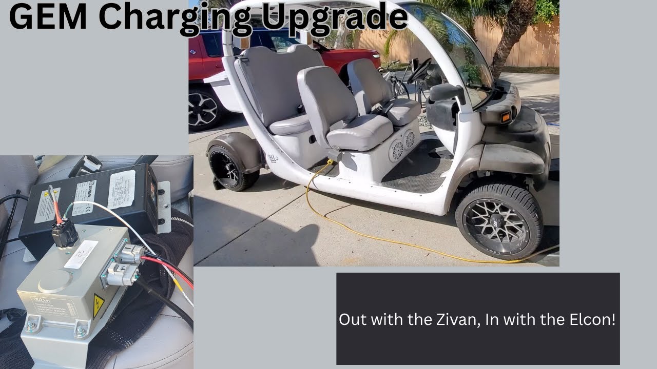 Замена зарядного устройства Zivan на зарядное устройство Elcon 1,8 кВт CAN на GEM Cart NEV