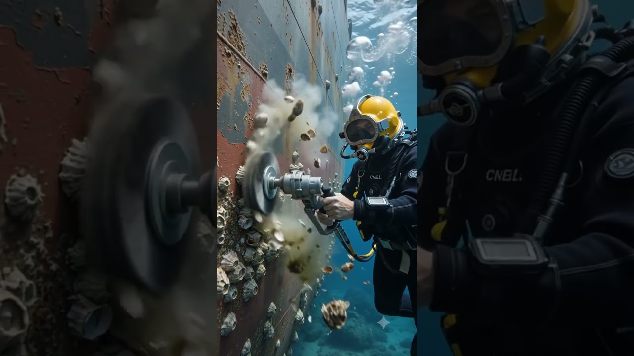 Why Do Divers Clean Barnacles Off Ship Hulls? #barnacles #cleaning #2026 #ships #deepsea #shorts