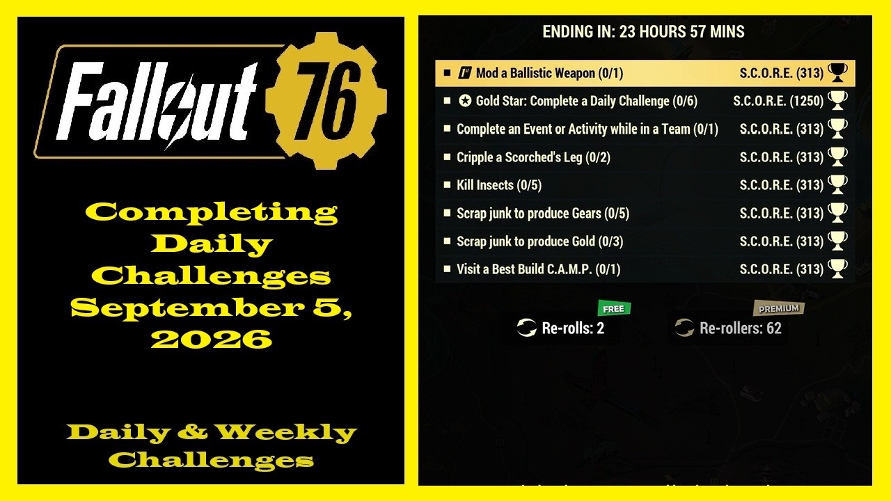 Completing Daily Challenges For September 5, 2026 - Fallout 76 Daily Challenges Guide