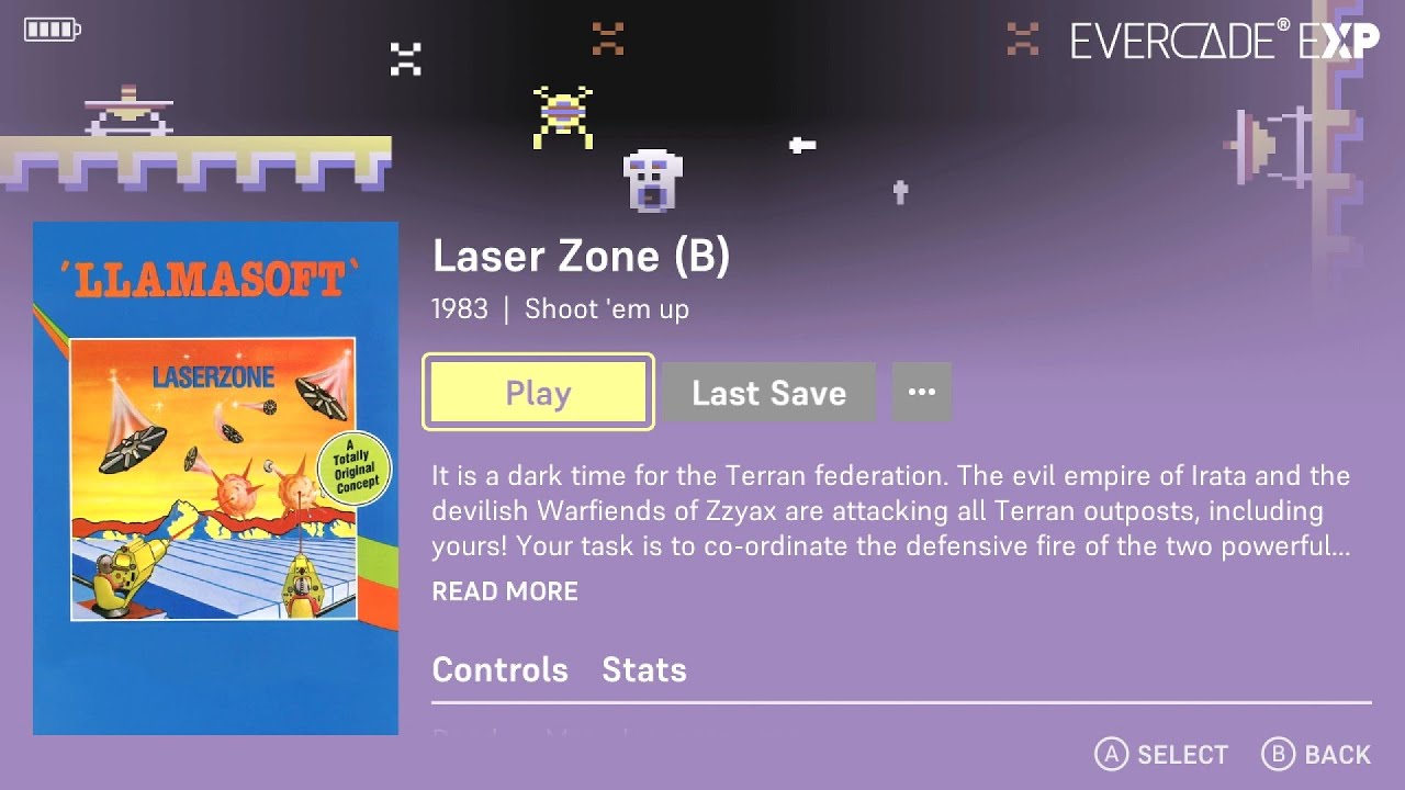Laser Zone (B) | The Llamasoft Collection | Game 14 of 27 | Evercade Handheld