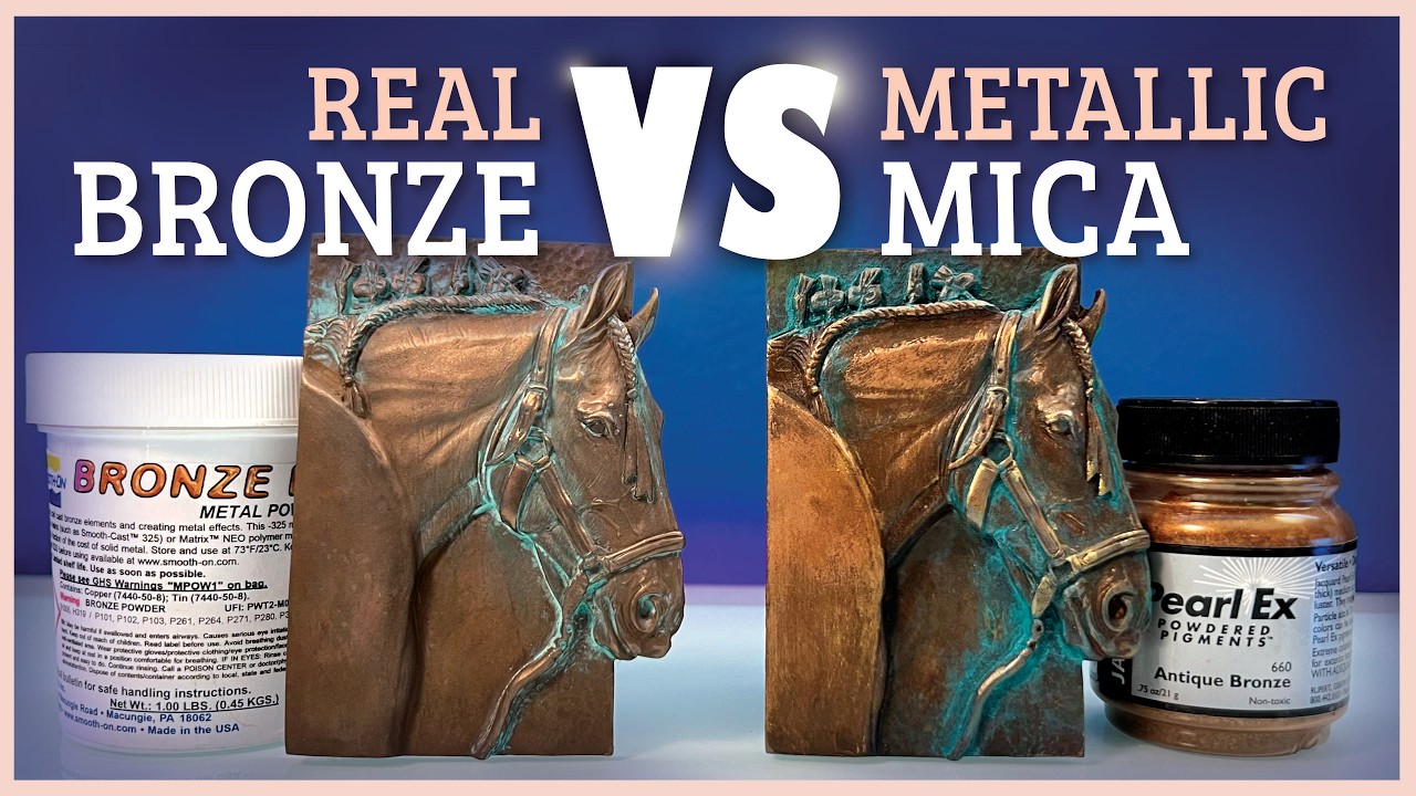 BRONZE Cold Casting & MICA Resin Casting My Sculptures for the First Time (Soothing Art Process)