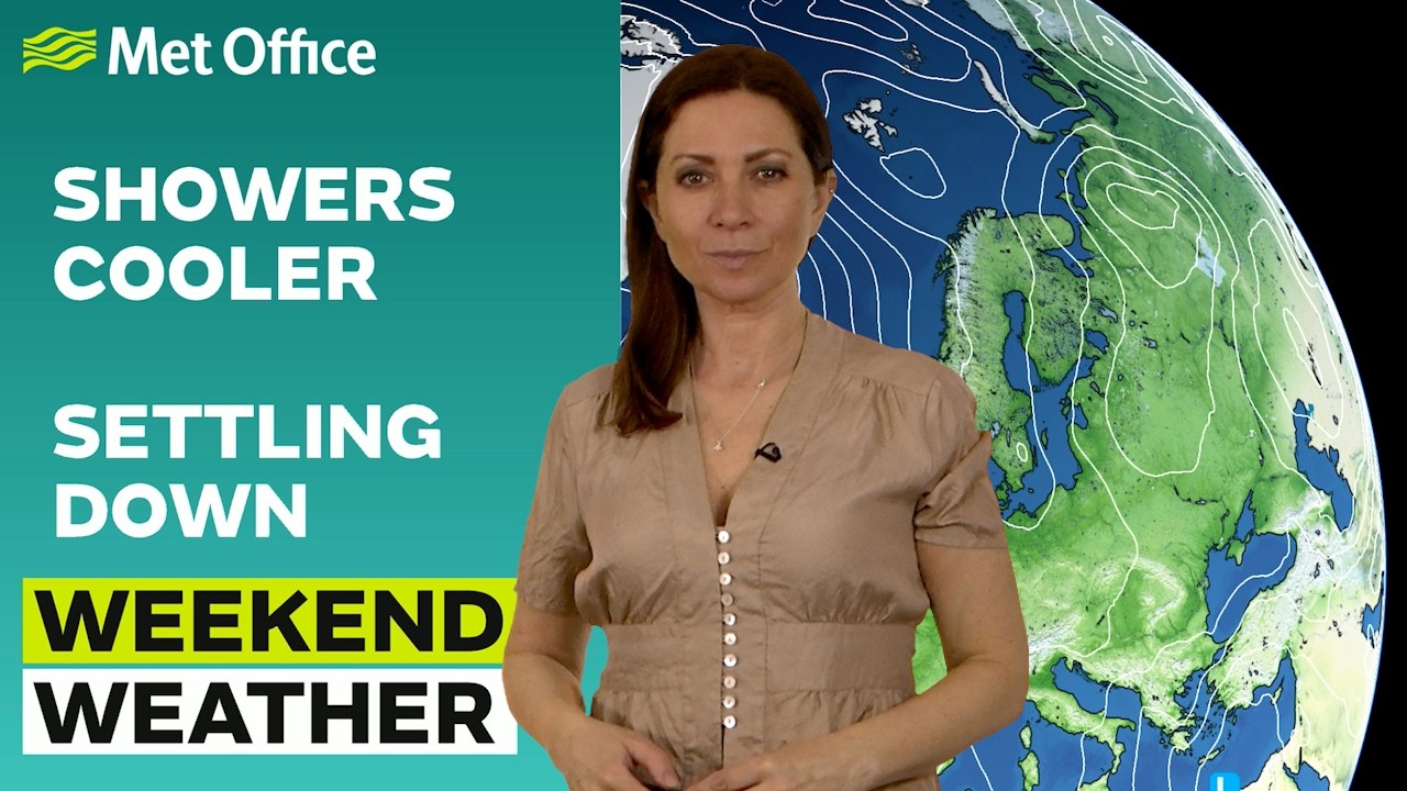 Weekend weather 16/04/2026 Wind and northern showers easing, settling down, cooler.
