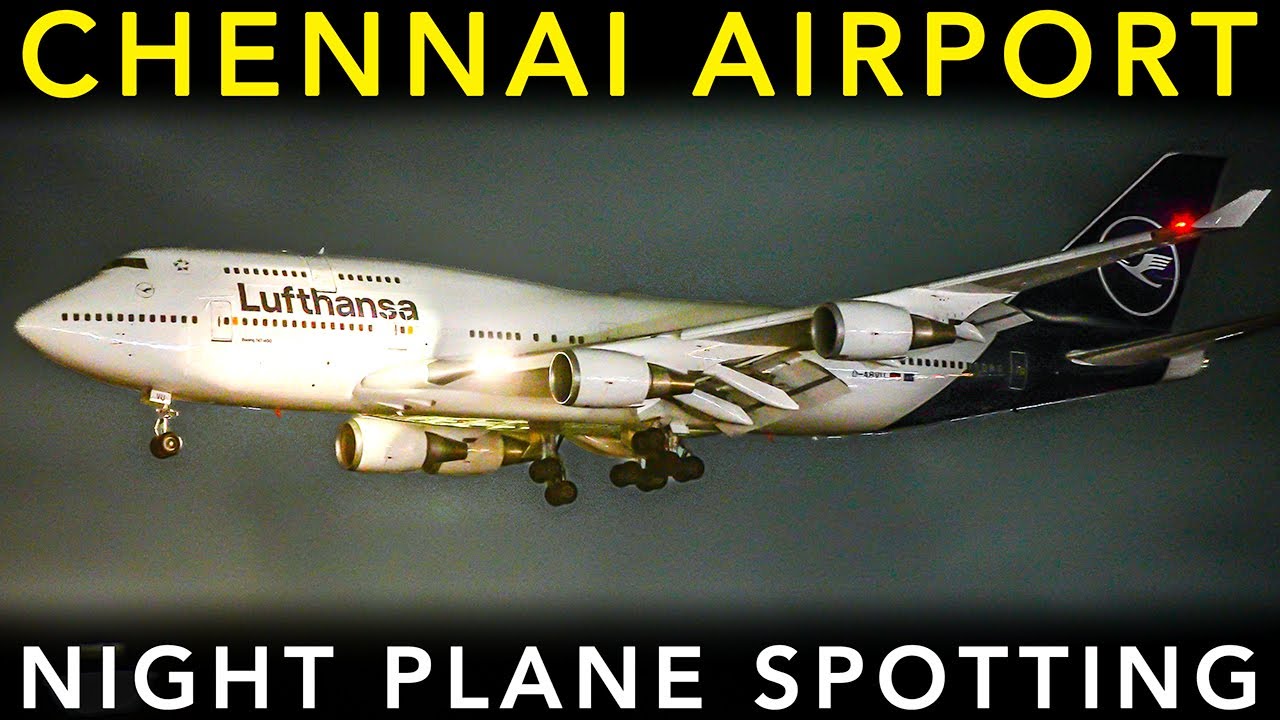 CHENNAI AIRPORT🇮🇳 Night PLANE SPOTTING - Landing & takeoff