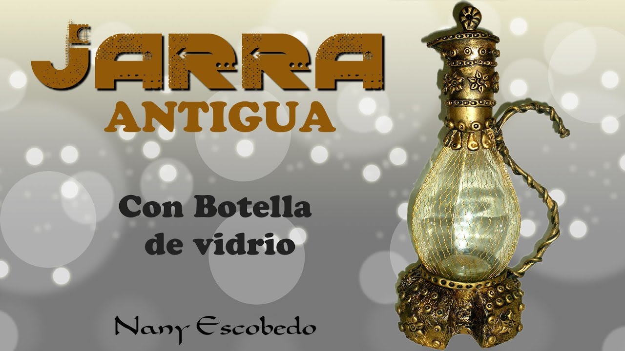 JARRA ANTIGUA CON BOTELLA DE VIDRIO(BANDERA DE MÉXICO)