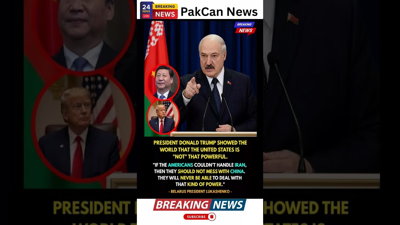 Lukashenko Warns U.S. Against Confronting China | PakCan News
