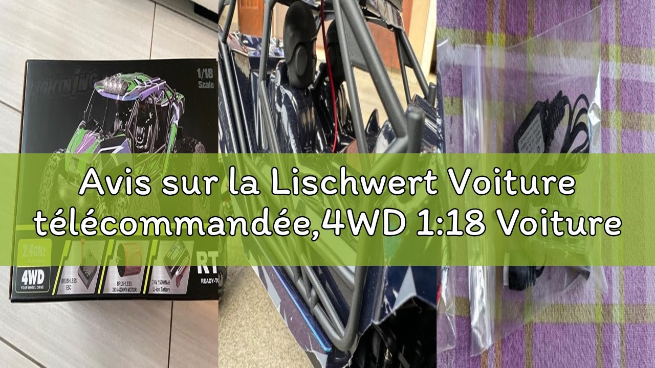 Avis sur la Lischwert Voiture télécommandée,4WD 1:18 Voiture RC Tout-Terrain,2 Batteries Longue duré