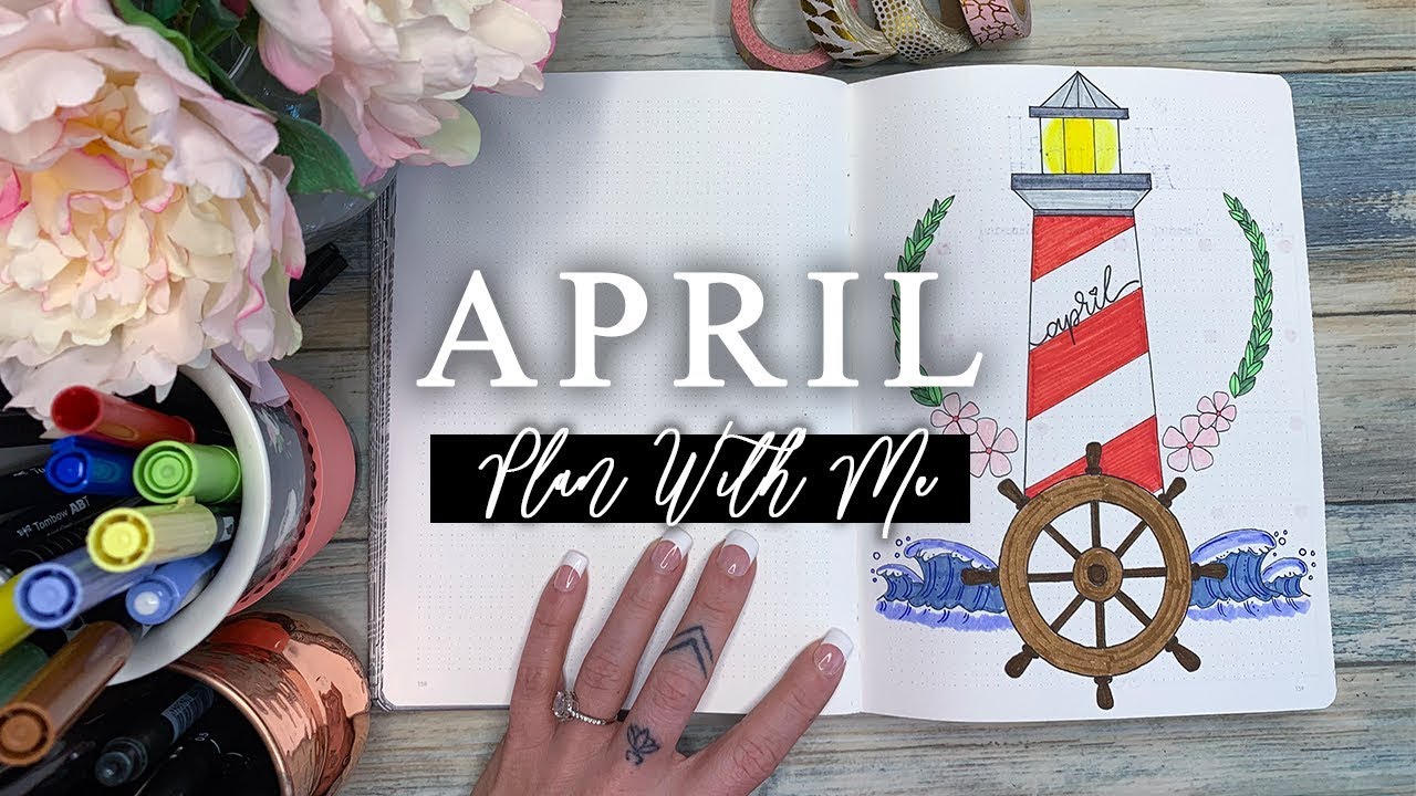 April 2019 Plan With Me | Nautical Bullet Journal Setup