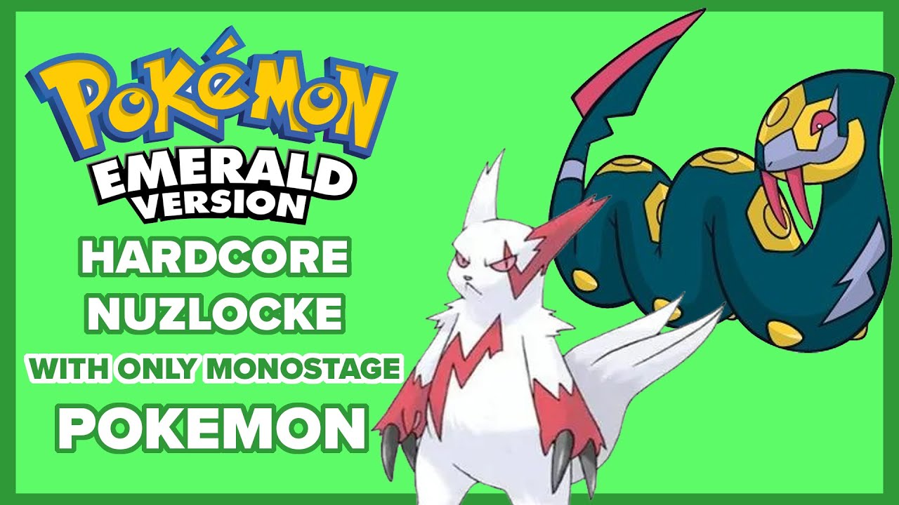 POKEMON EMERALD WITH MONOSTAGE POKEMON ONLY HARDCORE NUZLOCKE