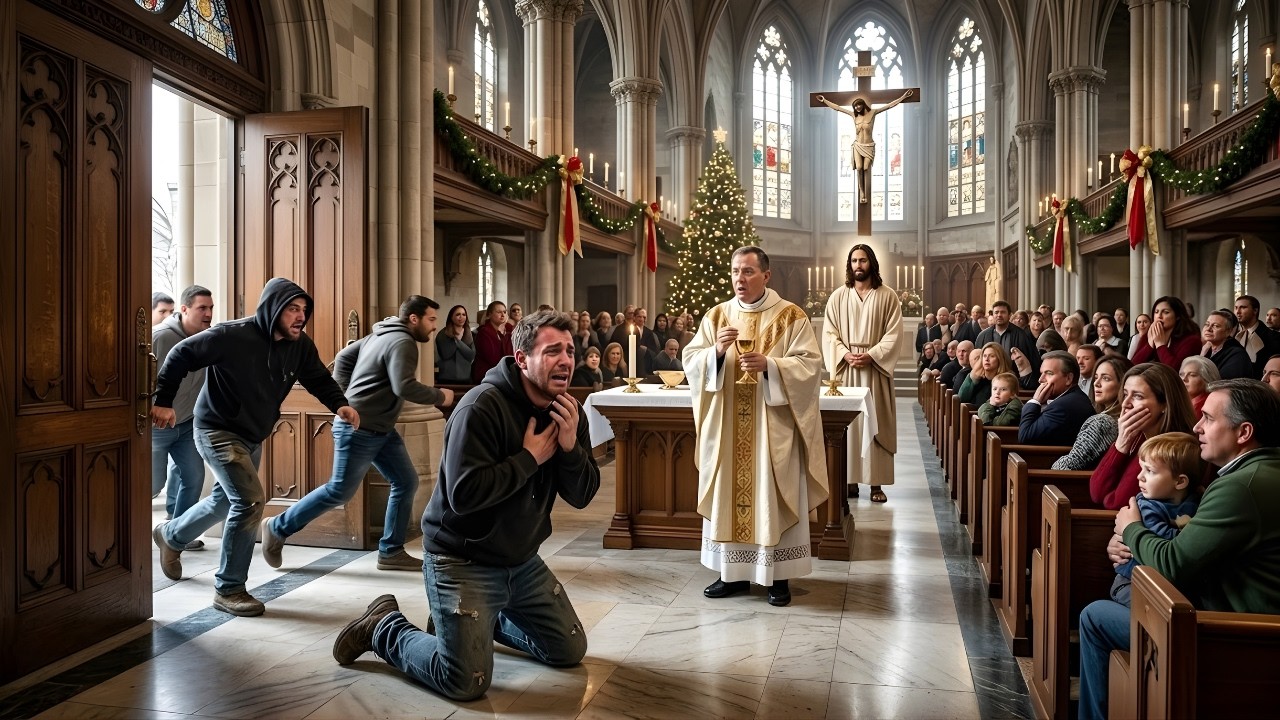 Musulmanes derribaron las puertas de una iglesia durante la misa de Navidad y luego se arrodi…