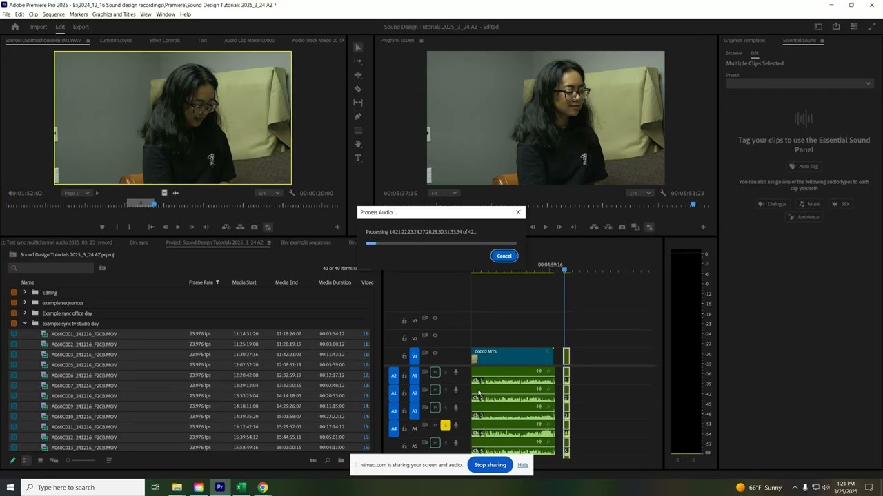 Adobe Premiere syncing multichannel audio with multicam tool
