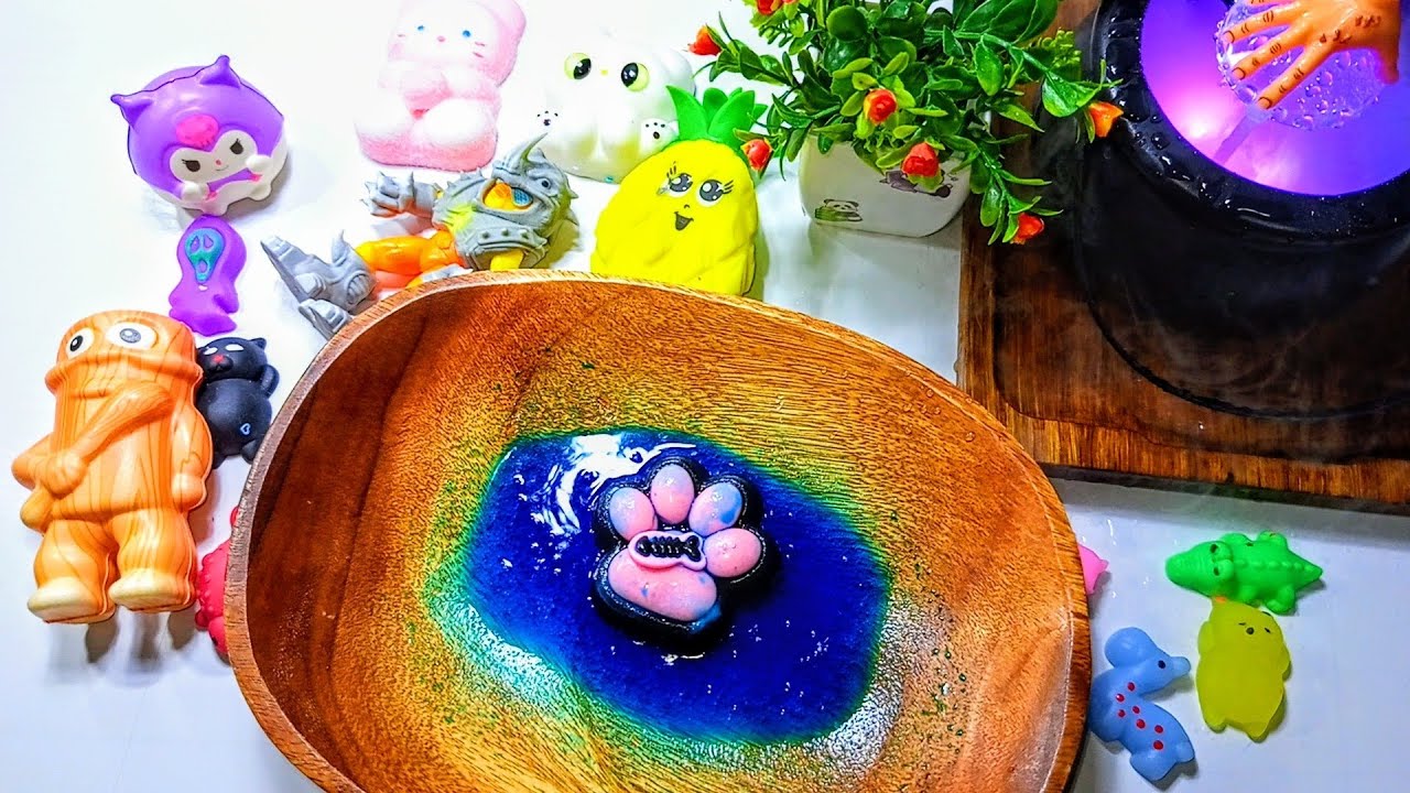 Asmr squishy🥰pleasant sounds asmr💗 unpacking squishy and antistessy magic pot and magic sand⌛