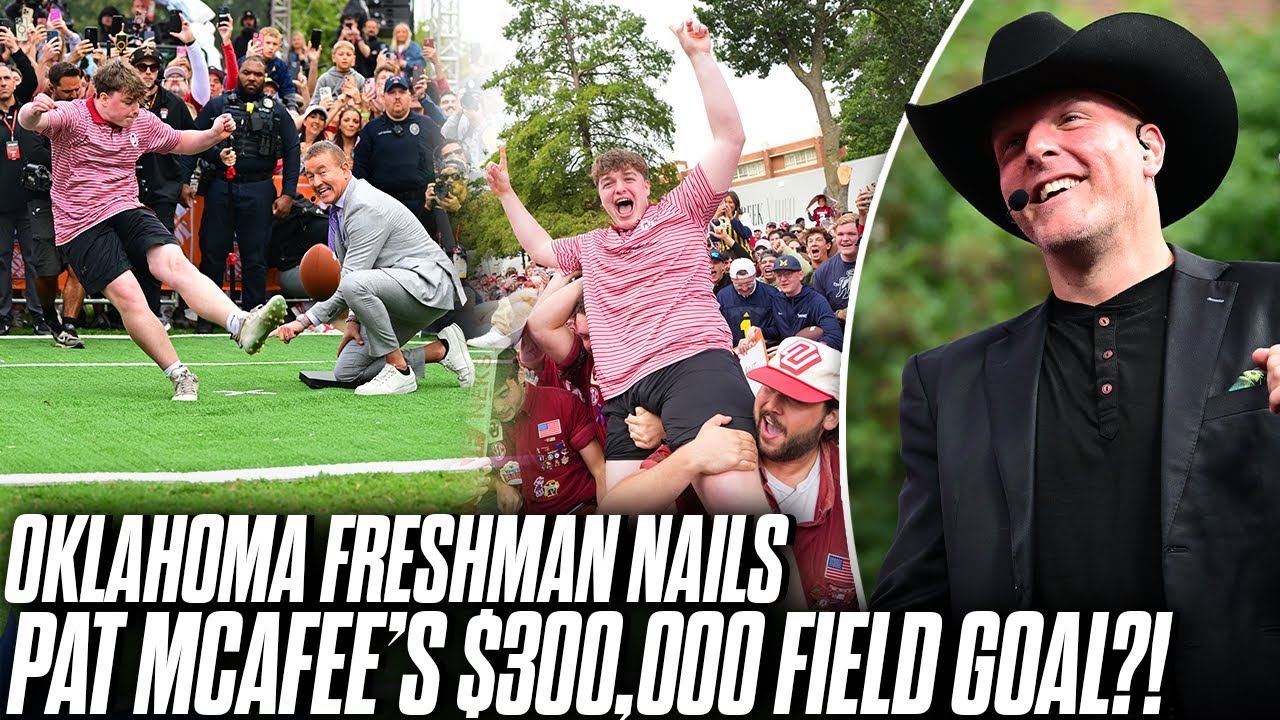 Oklahoma Freshman BARELY Makes Field Goal For $300,000 Of Pat McAfee's Money?!