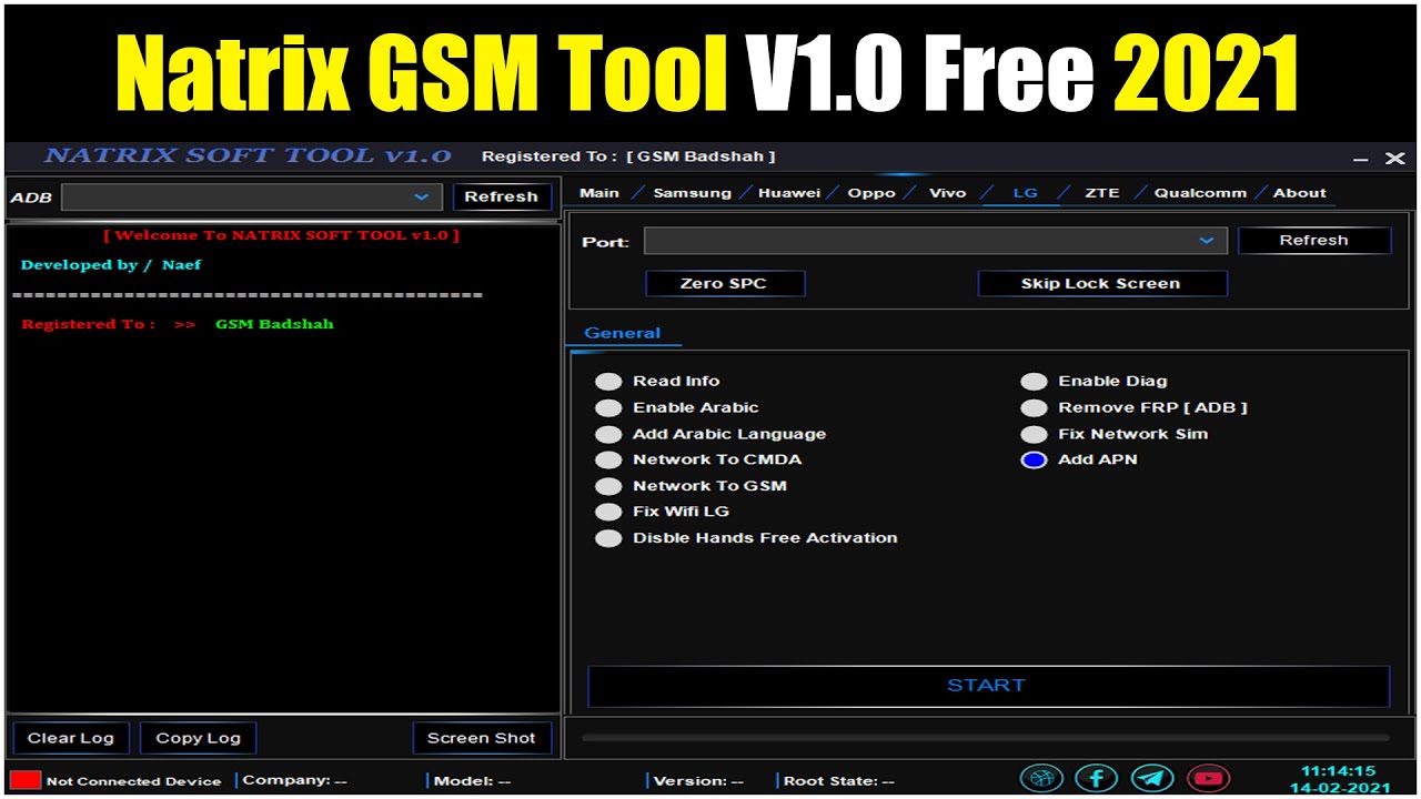 Natrix GSM Tool V1.0 | Oppo, Vivo, Wipe Userdata | Huawei, Samsung Frp | ZTE, LG Network Fix -  2021