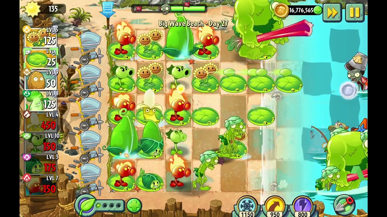 PLANTS VS ZOMBIES 2 | BIG WAVE BEACH | DAY 27