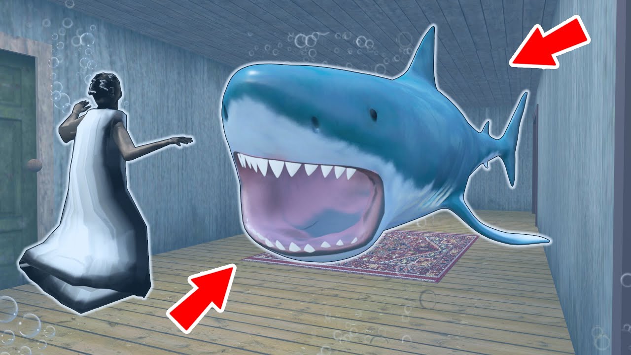 Granny vs Great White Shark vs Underwater Monster - funny horror animation (p.340)