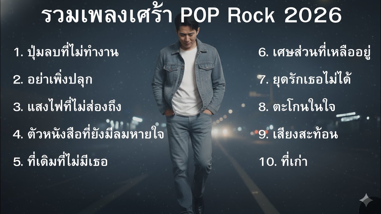 รวมเพลงเศร้ามาใหม่ล่าสุด ชุดที่11 pop rock  รวมเพลงไทยเศร้า | อกหัก เศร้า เสียใจ