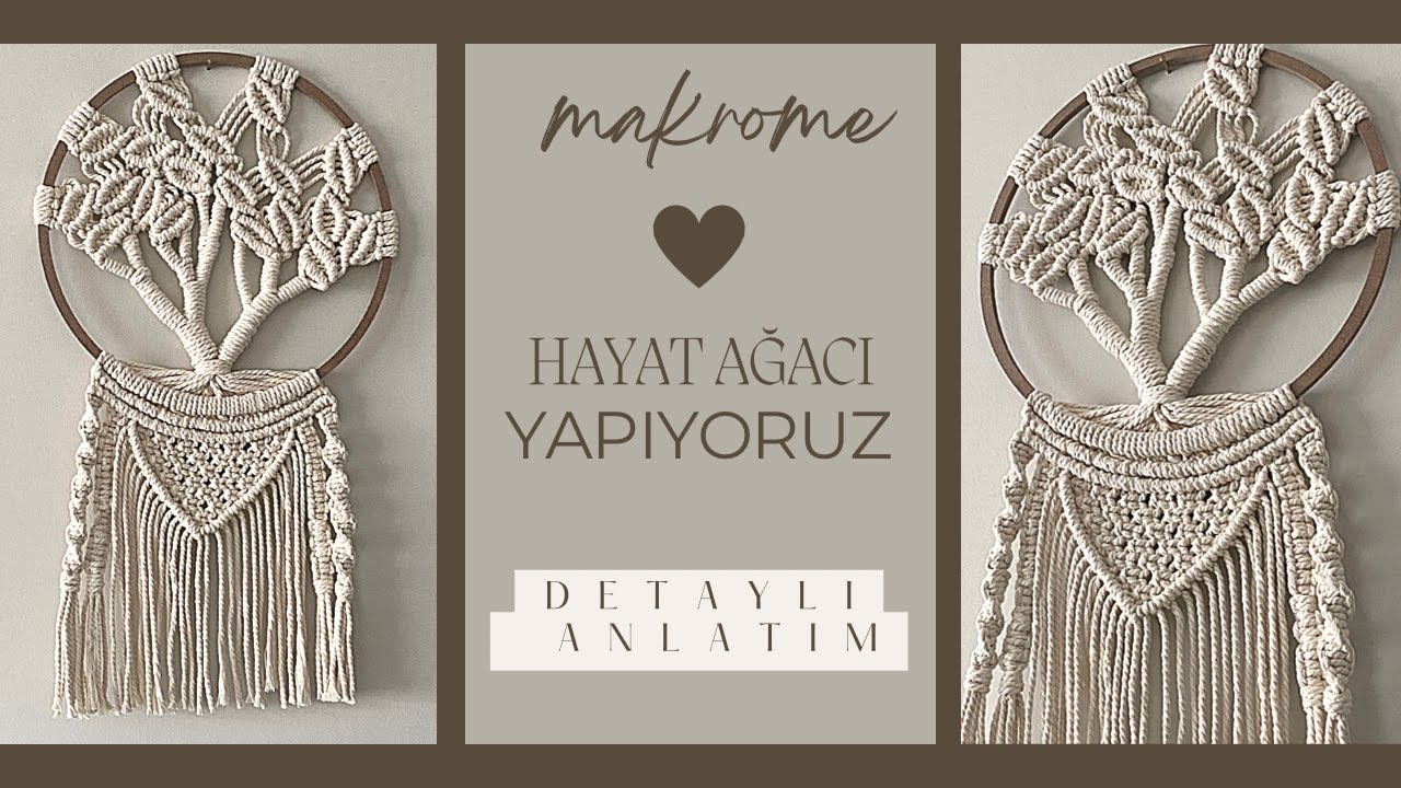 #Makrome Hayat Ağacı Yapıyoruz🌴(DETAYLI ANLATIM)#keşfet #makrome #macrame #hayatağacı #keşfetteyiz