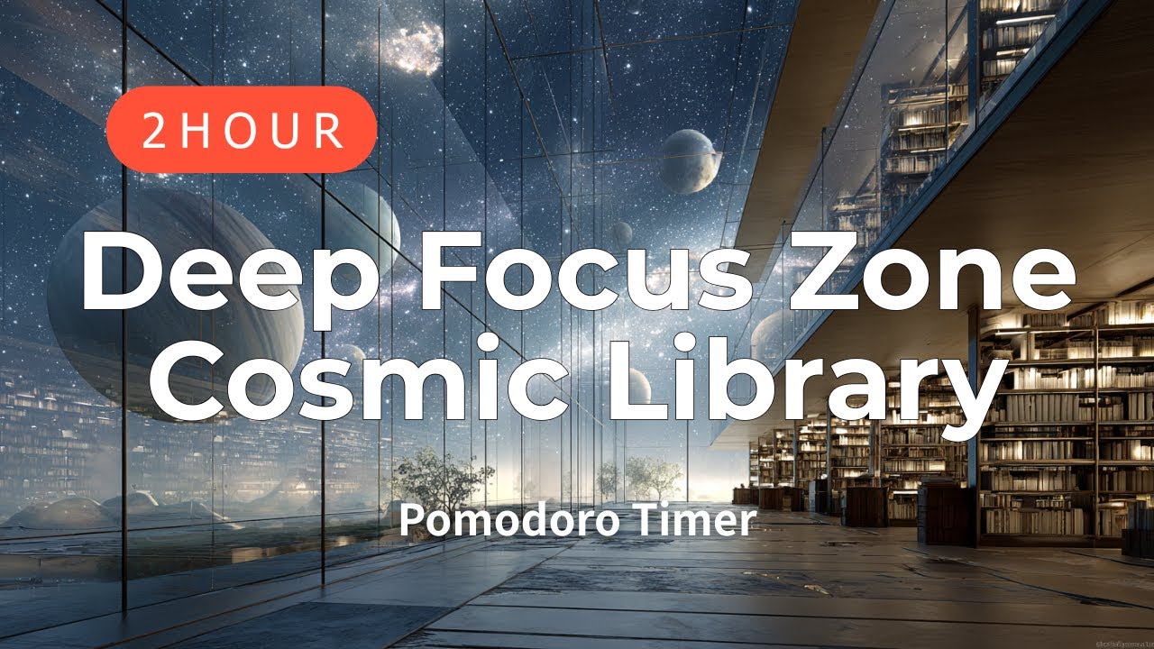 Deep Focus in the Cosmic Library | Pomodoro Timer (25min Focus + 5min Break)