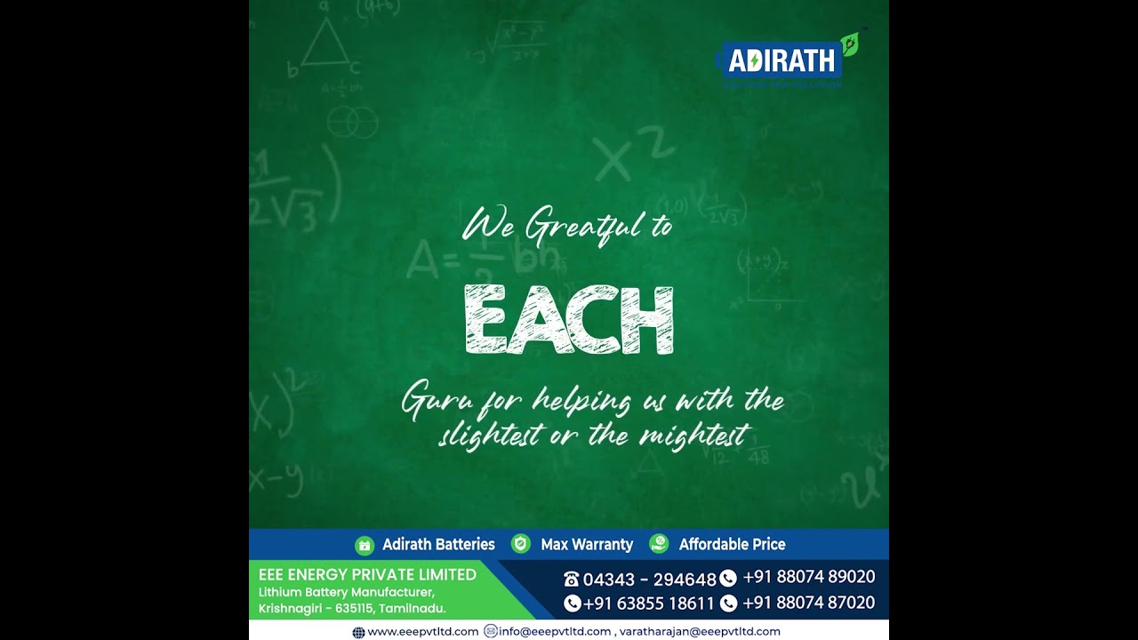 Happy Teachers Day | ADIRATH | EEE Energy Private Limited | Lithium Battery Manufacturer