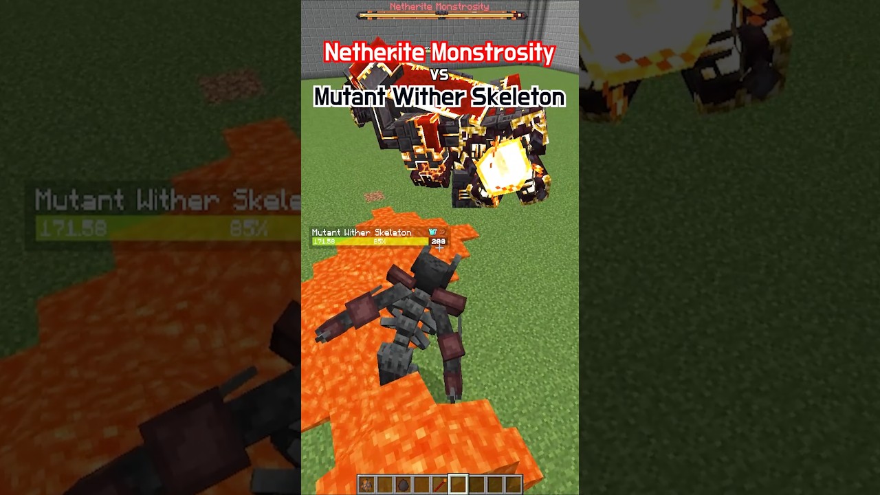 Netherite Monstrosity (Cataclysm) vs Mutant Wither Skeleton | Minecraft Mob Battle 