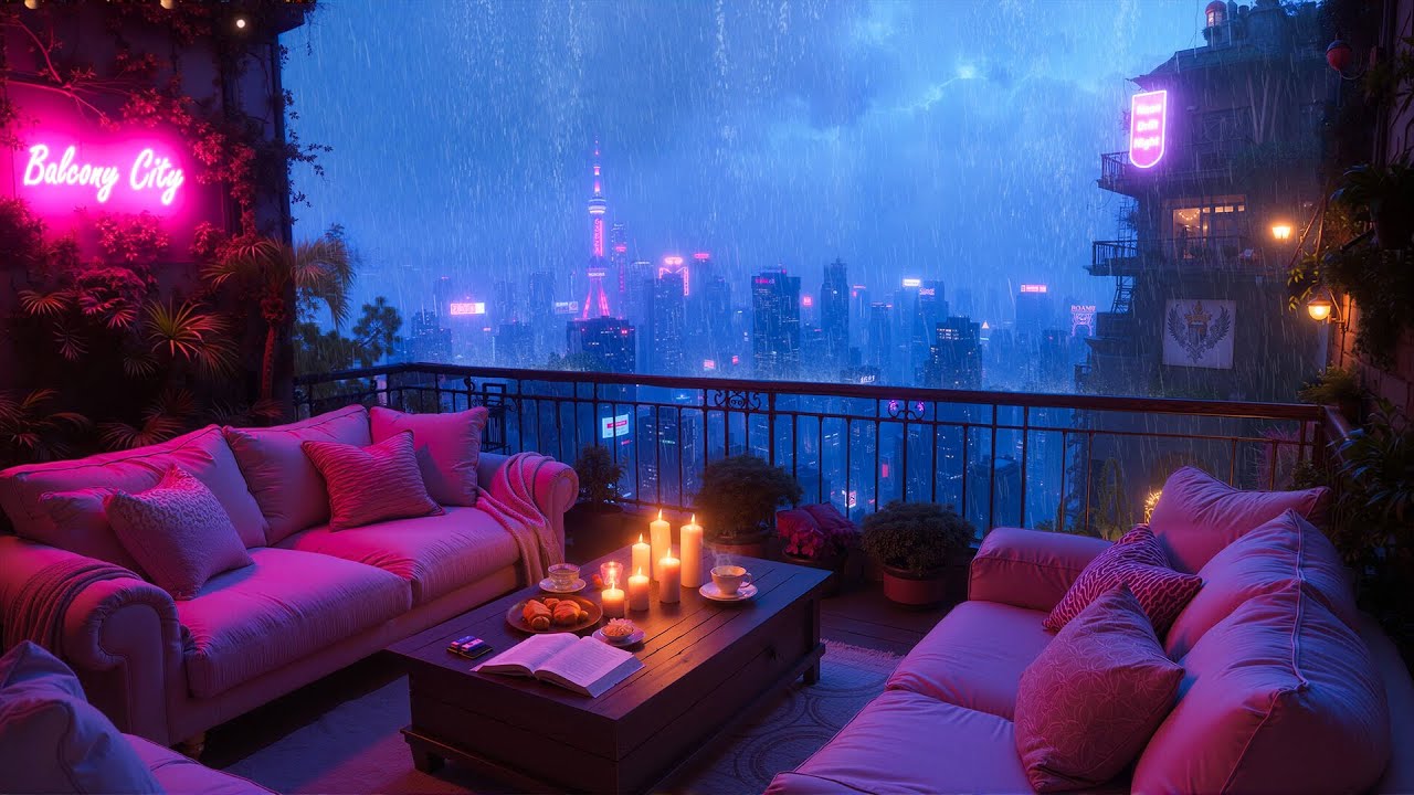 Quiet City Balcony 🌠 Lofi Hip Hop Mix make you feel positive and peaceful ~ Lofi Ambience
