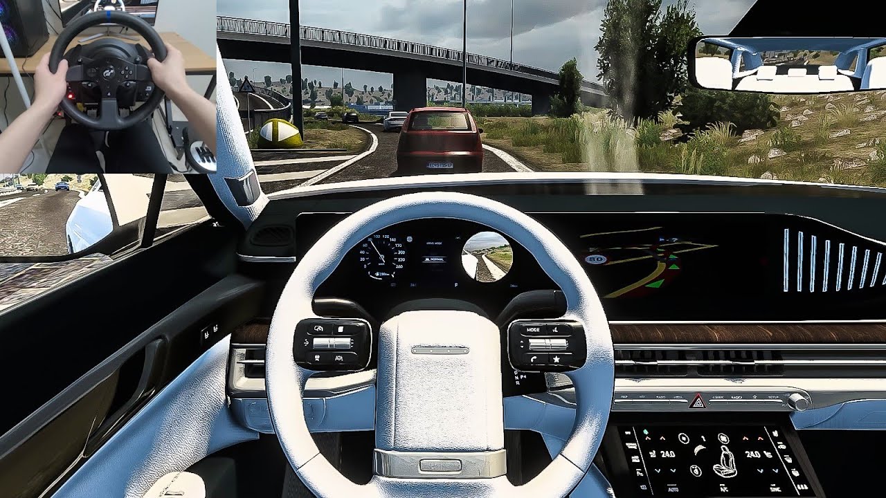 Euro Truck Simulator 2 - Hyundai Grandeur GN7 2023 [Steering Wheel Gameplay]